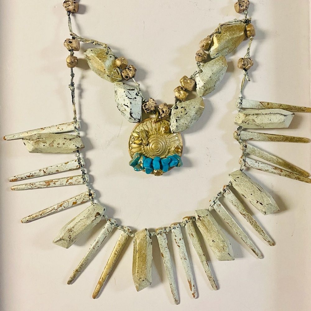 Metal nickel free necklace made of light material very artistic piece